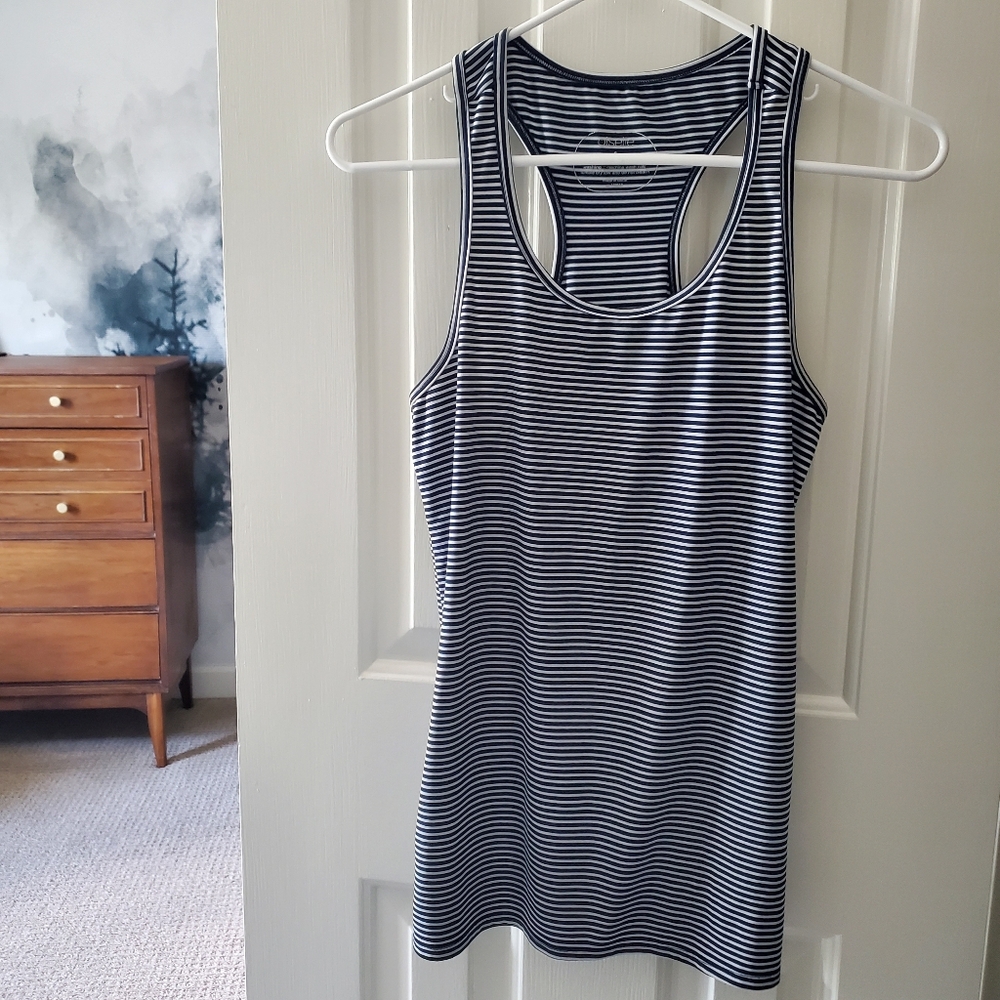Oiselle Striped Tank, Navy & White (S)